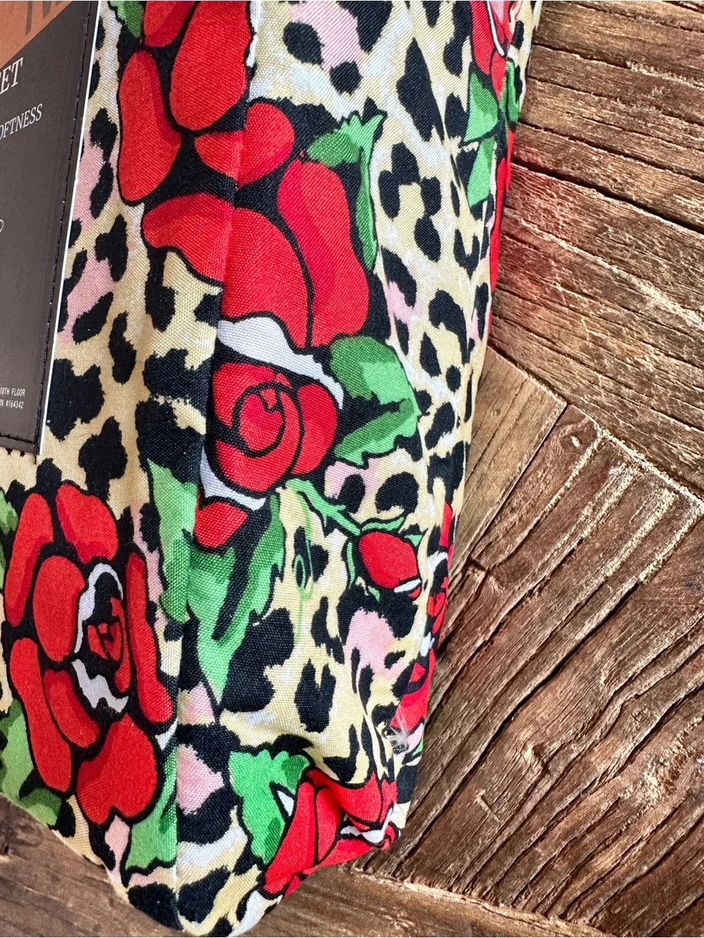 Ed Hardy Leopard & Rebel Rose Twin XL Sheet Set in Red, Green, Cream, Black